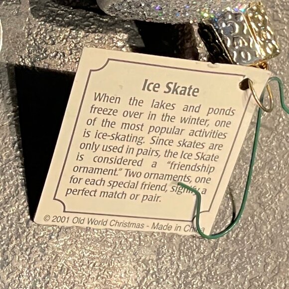 Old World Christmas White Ice Skate Ornament - Picture 5 of 7